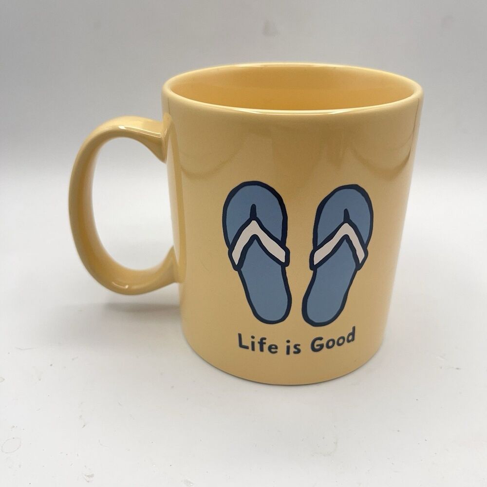 Life Is Good Yellow Flip Flop Mug